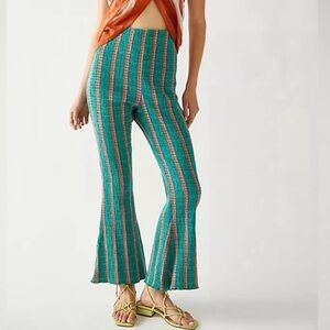 Free People Multicolor Striped Flare Pants